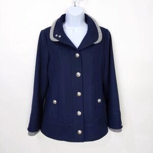 Tommy Hilfiger Size S Womens Short Military Wool Blend Coat in Navy Dark blue